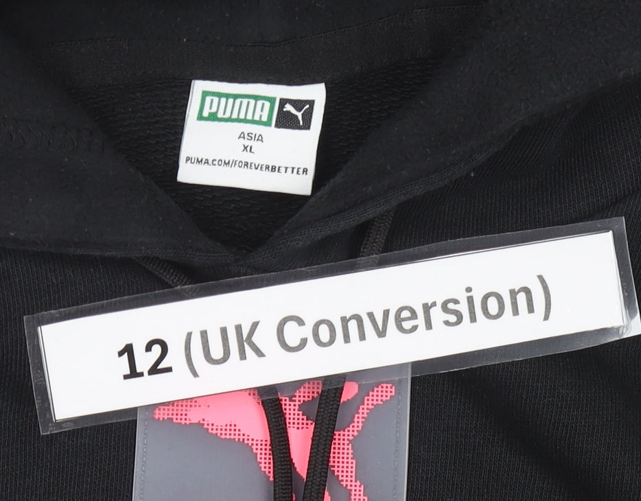 Puma Women’s Black Pullover Hoodie Size 12 Regular Fit Sportswear