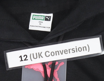 Puma Women’s Black Pullover Hoodie Size 12 Regular Fit Sportswear