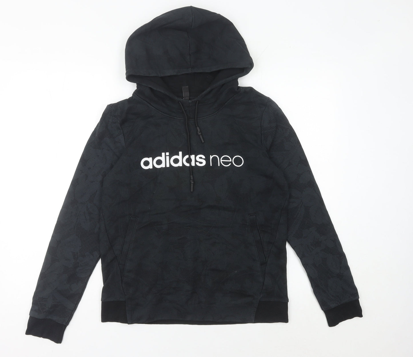 Adidas Neo Women’s Black Hoodie Size 14 UK Cotton Blend Pullover