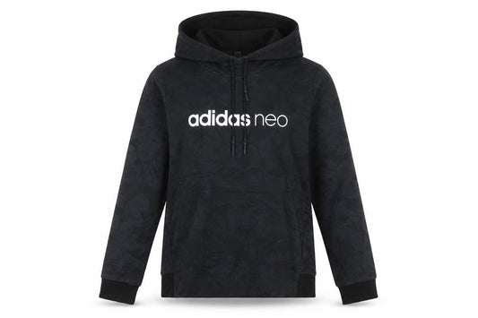 Front view of Adidas Neo Women’s Black Hoodie, size UK 14, UK Cotton Blend Pullover