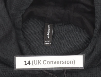 Adidas Neo Women’s Black Hoodie Size 14 UK Cotton Blend Pullover