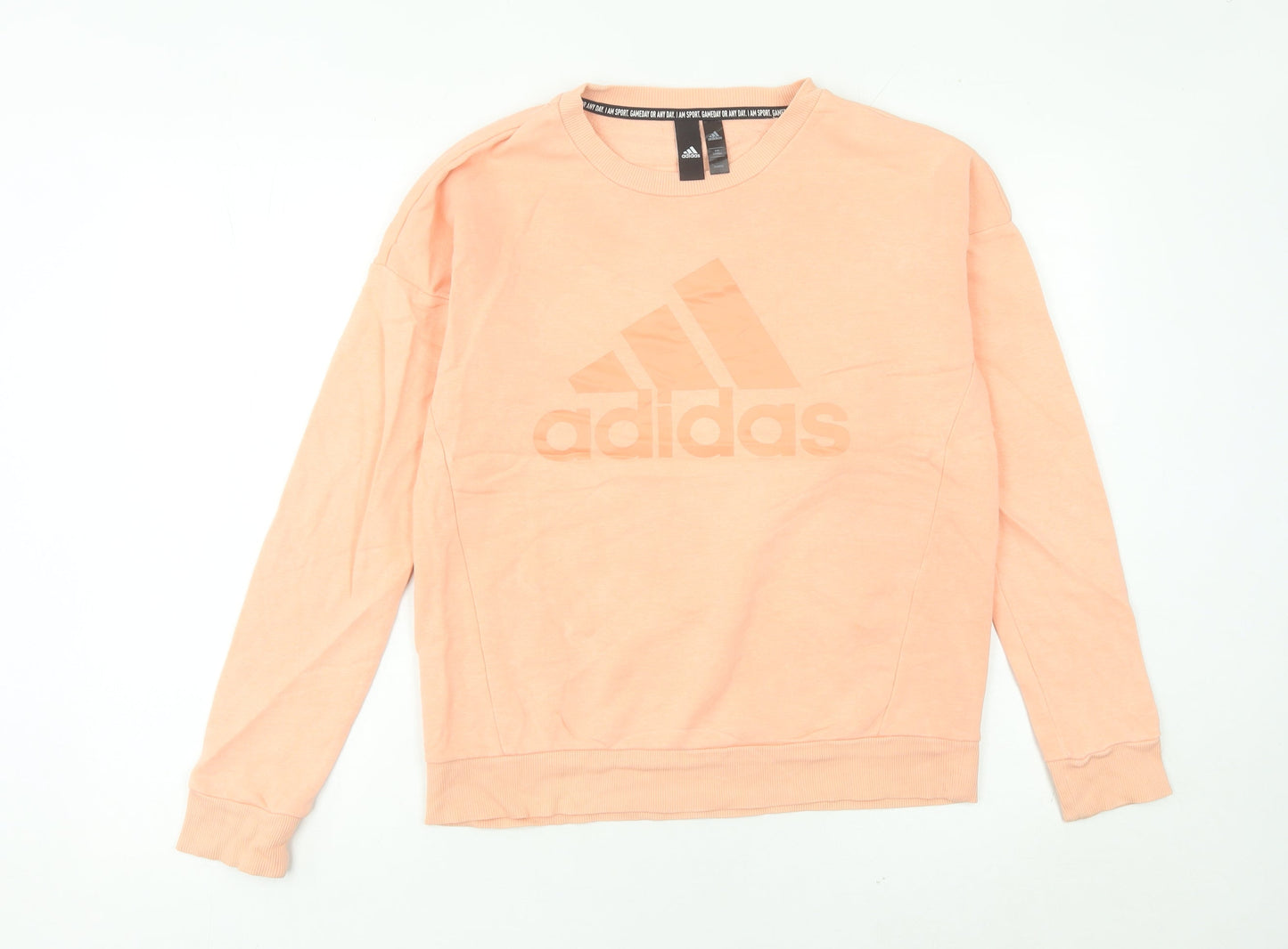Adidas Womens Peach Sweatshirt Size 10 Cotton Blend Pullover