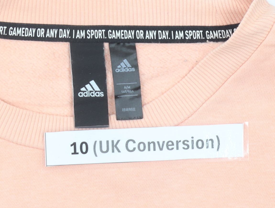 Adidas Womens Peach Sweatshirt Size 10 Cotton Blend Pullover