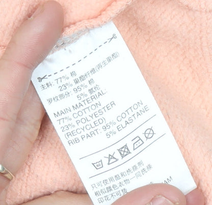 Adidas Womens Peach Sweatshirt Size 10 Cotton Blend Pullover
