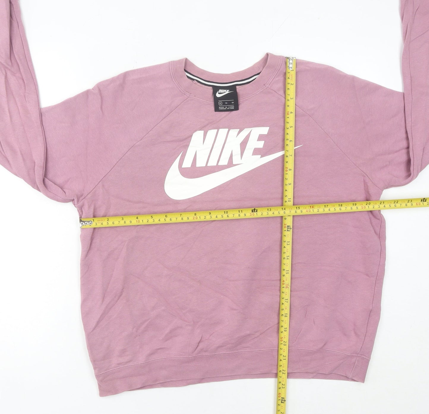 Nike Women’s Pink Logo Sweatshirt UK 12 Pullover Long Sleeve