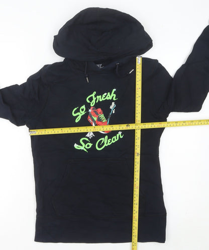 Nike Womens Black Hoodie Size 8 Pullover Graphic Logo Sportswear