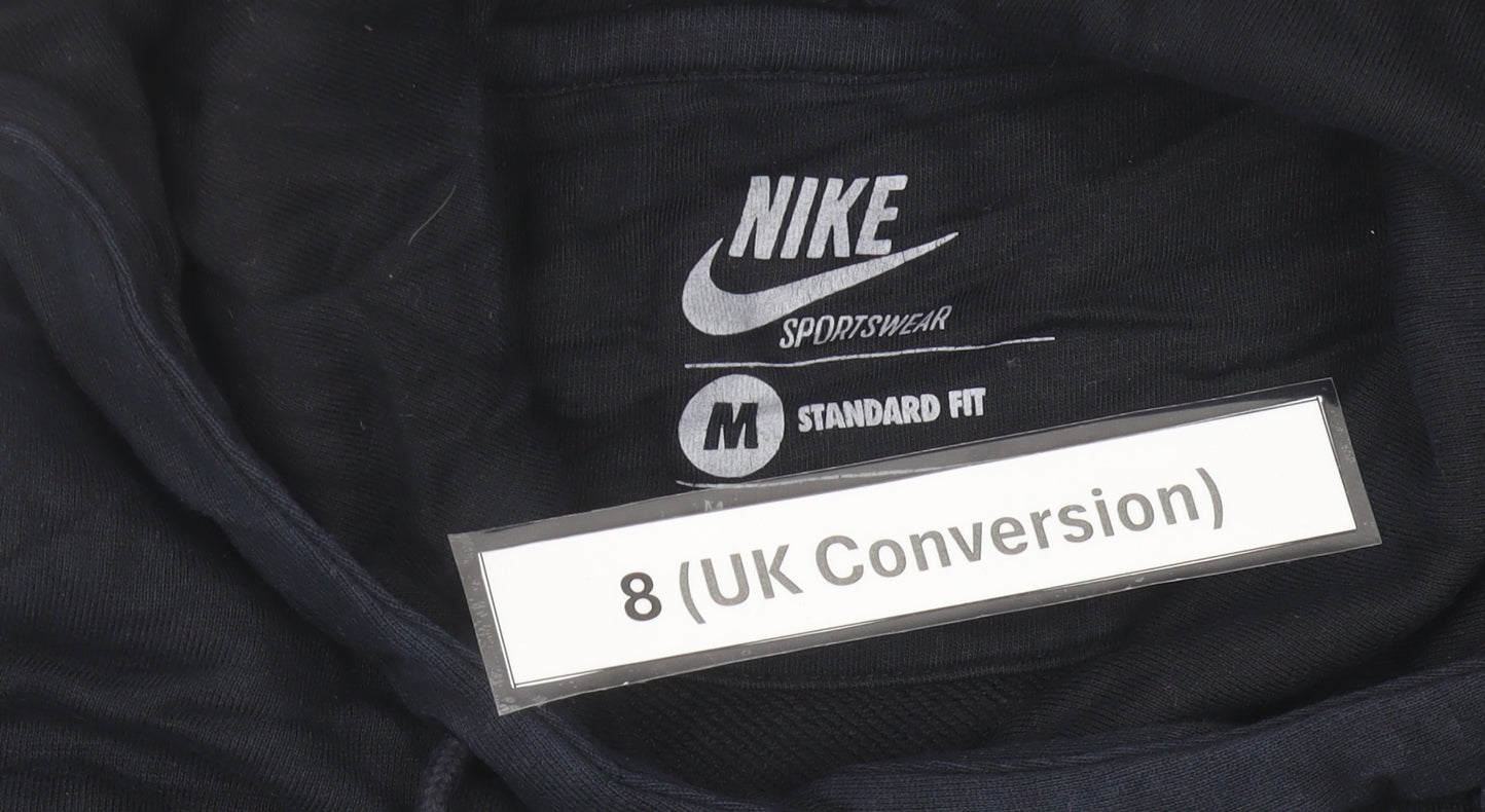 Nike Womens Black Hoodie Size 8 Pullover Graphic Logo Sportswear