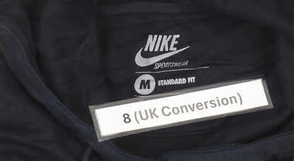 Nike Womens Black Hoodie Size 8 Pullover Graphic Logo Sportswear