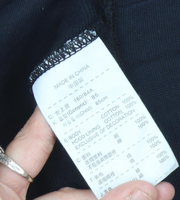 Nike Womens Black Hoodie Size 8 Pullover Graphic Logo Sportswear