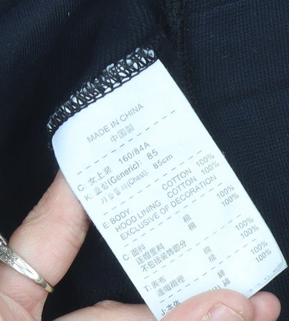 Nike Womens Black Hoodie Size 8 Pullover Graphic Logo Sportswear