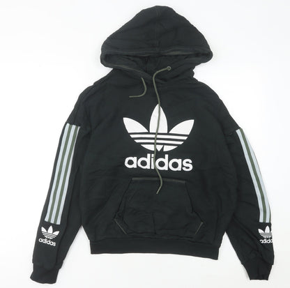 Adidas Women’s Black Pullover Hoodie Size 8 UK Regular Fit Long Sleeve