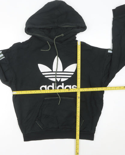 Adidas Women’s Black Pullover Hoodie Size 8 UK Regular Fit Long Sleeve