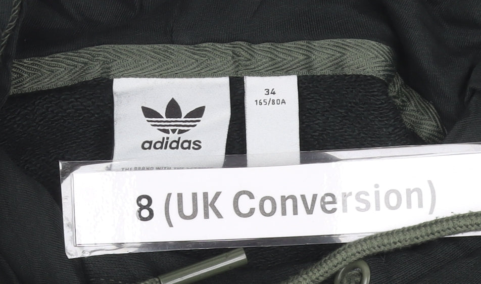 Adidas Women’s Black Pullover Hoodie Size 8 UK Regular Fit Long Sleeve