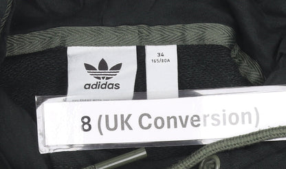 Adidas Women’s Black Pullover Hoodie Size 8 UK Regular Fit Long Sleeve