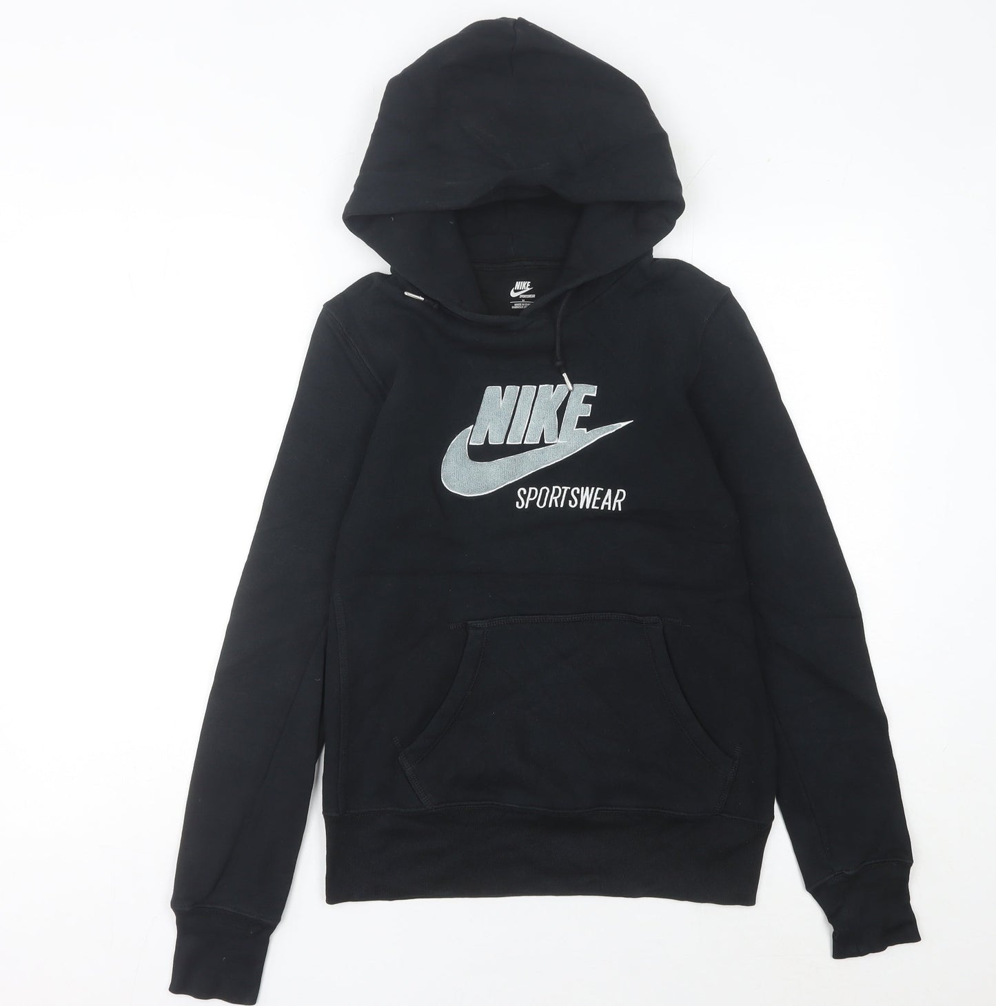 Nike Womens Black Hoodie Size 8 Pullover Sportswear Sweatshirt