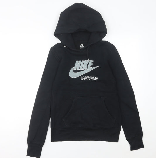 Nike Womens Black Hoodie Size 8 Pullover Sportswear Sweatshirt