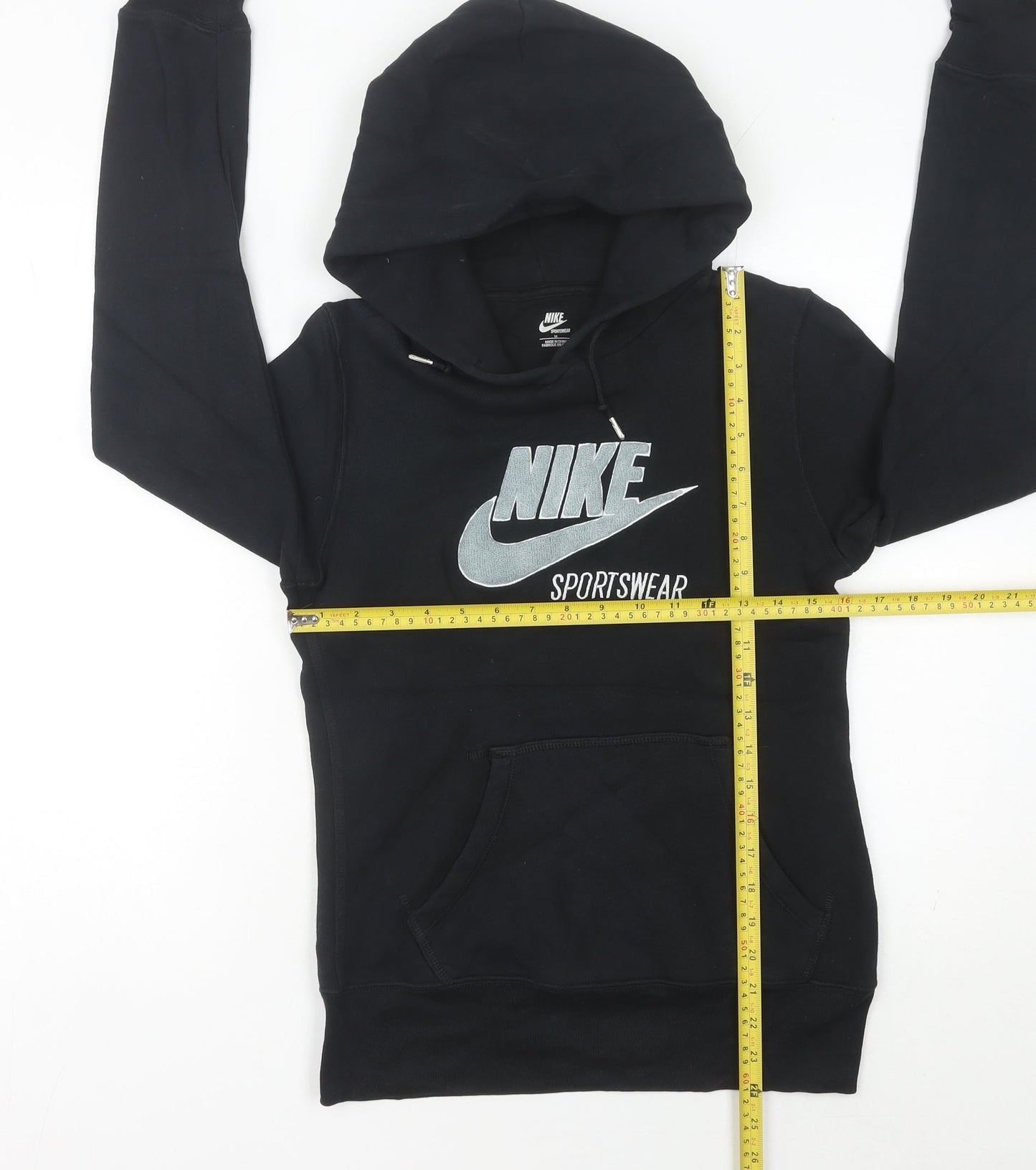 Nike Womens Black Hoodie Size 8 Pullover Sportswear Sweatshirt