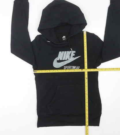 Nike Womens Black Hoodie Size 8 Pullover Sportswear Sweatshirt