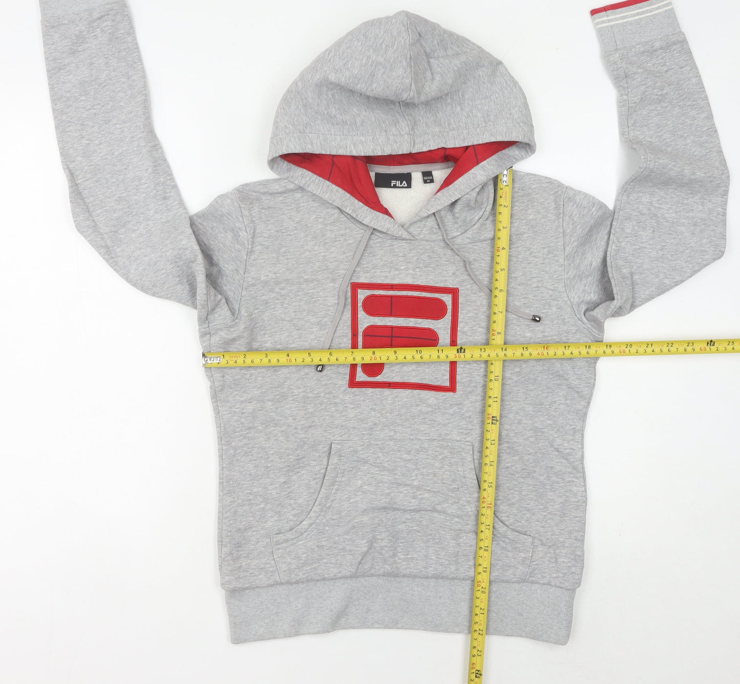 Fila Womens Grey Hoodie Size 8 Pullover Logo Sportswear