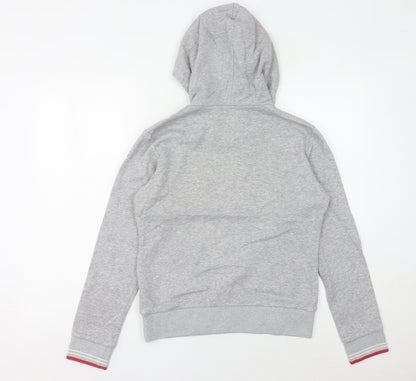 Fila Womens Grey Hoodie Size 8 Pullover Logo Sportswear