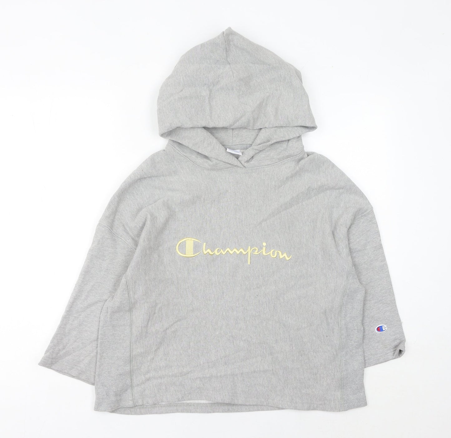 Champion Womens Grey Pullover Hoodie Size 14 Embroidered Logo