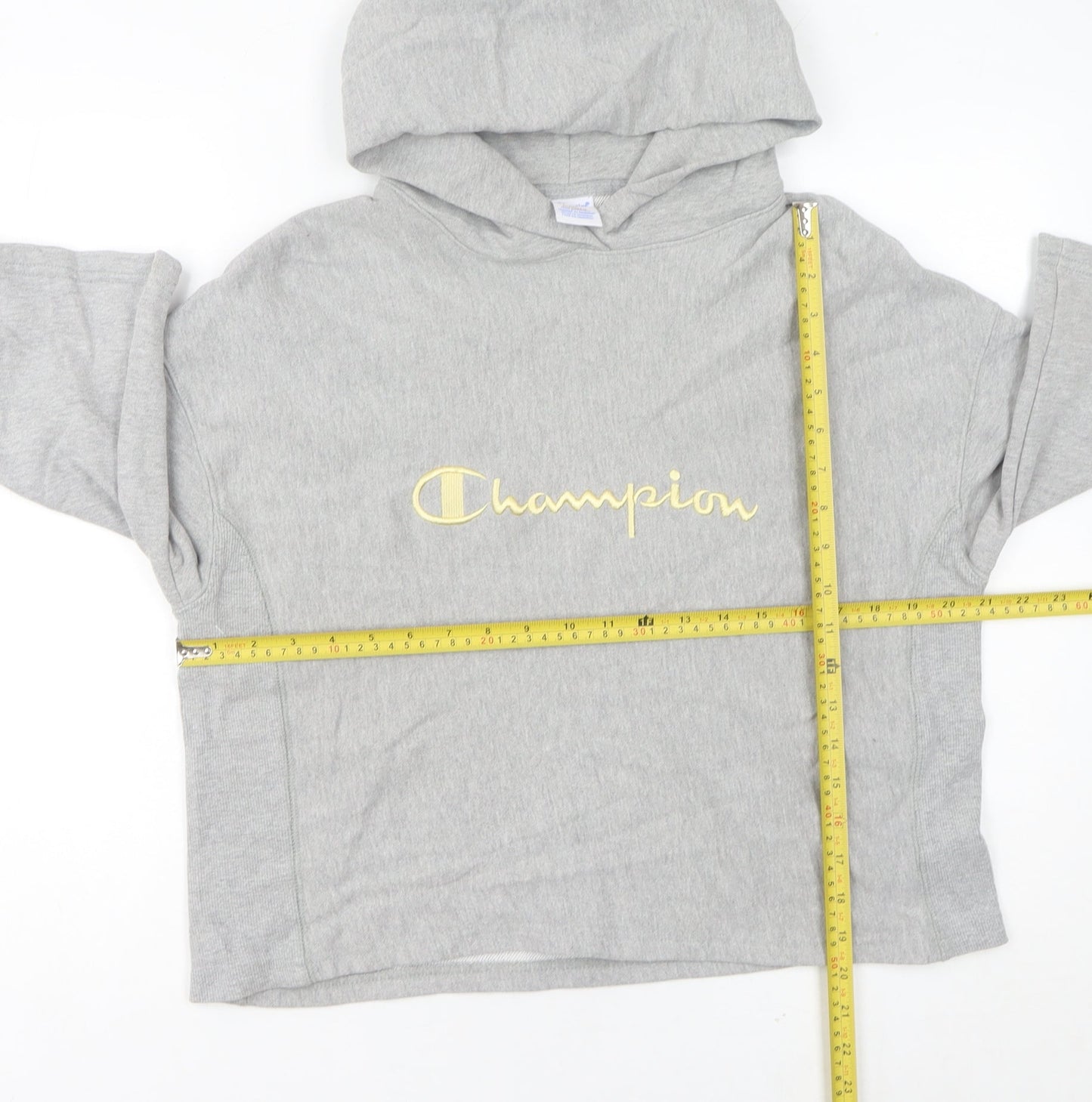 Champion Womens Grey Pullover Hoodie Size 14 Embroidered Logo