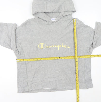 Champion Womens Grey Pullover Hoodie Size 14 Embroidered Logo