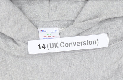 Champion Womens Grey Pullover Hoodie Size 14 Embroidered Logo