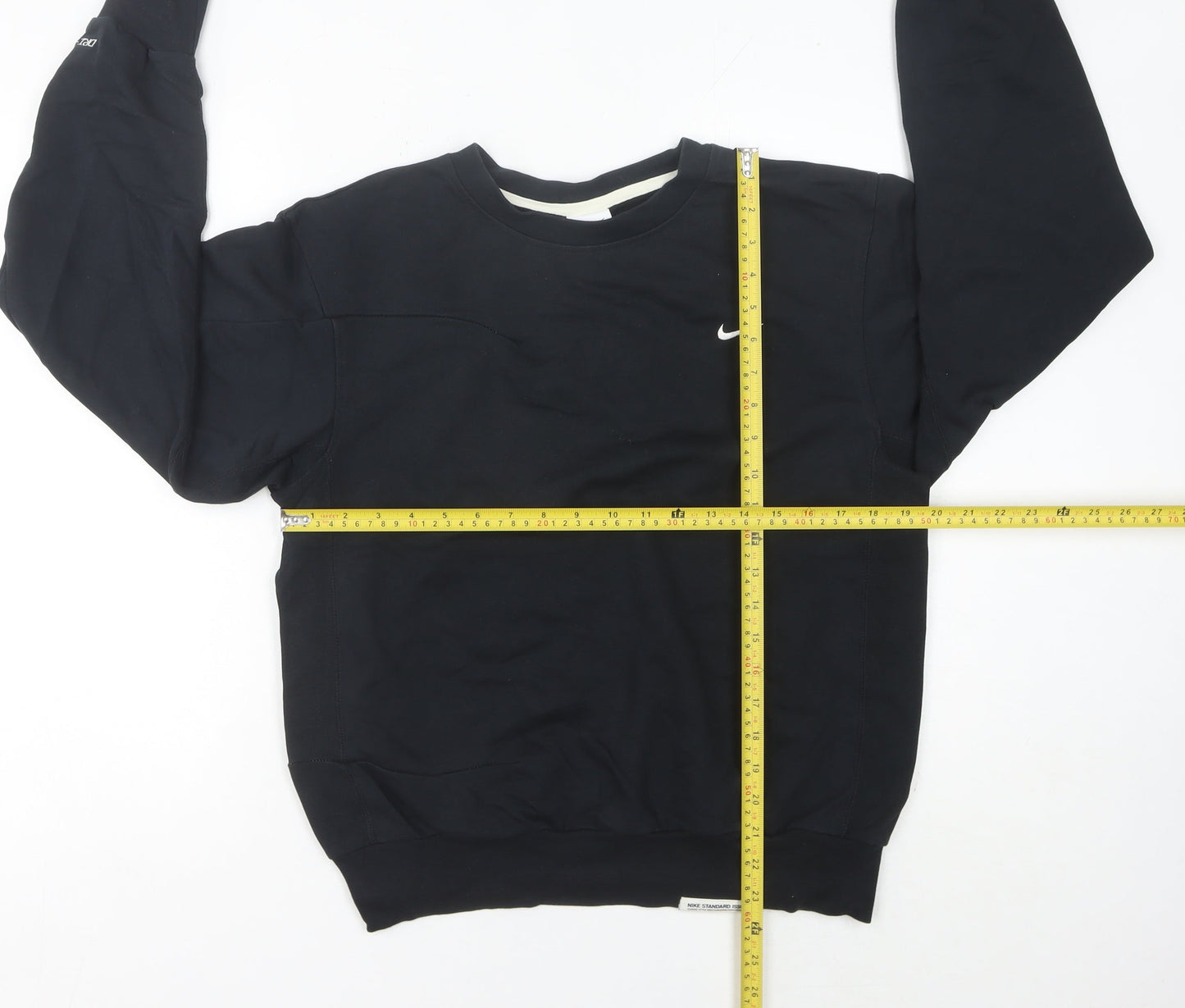 Nike Women’s Black Sweatshirt Size 8 UK Cotton Blend Dri-Fit