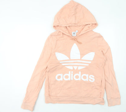 Adidas Womens Pink Pullover Hoodie Size 10 Logo Sports Casual