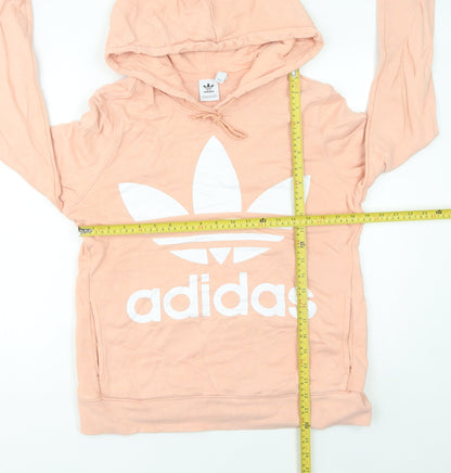 Adidas Womens Pink Pullover Hoodie Size 10 Logo Sports Casual