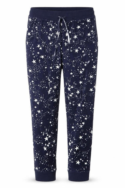 Jane and Bleecker Womens Blue Star Print Velour Pyjama Pants Size S