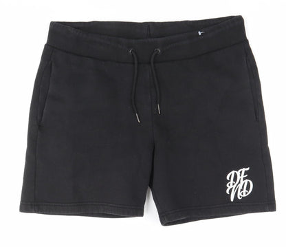 SikSilk Men’s Black Sweat Shorts L Casual Jersey Drawstring