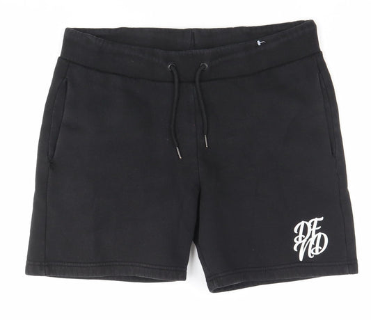 SikSilk Men’s Black Sweat Shorts L Casual Jersey Drawstring