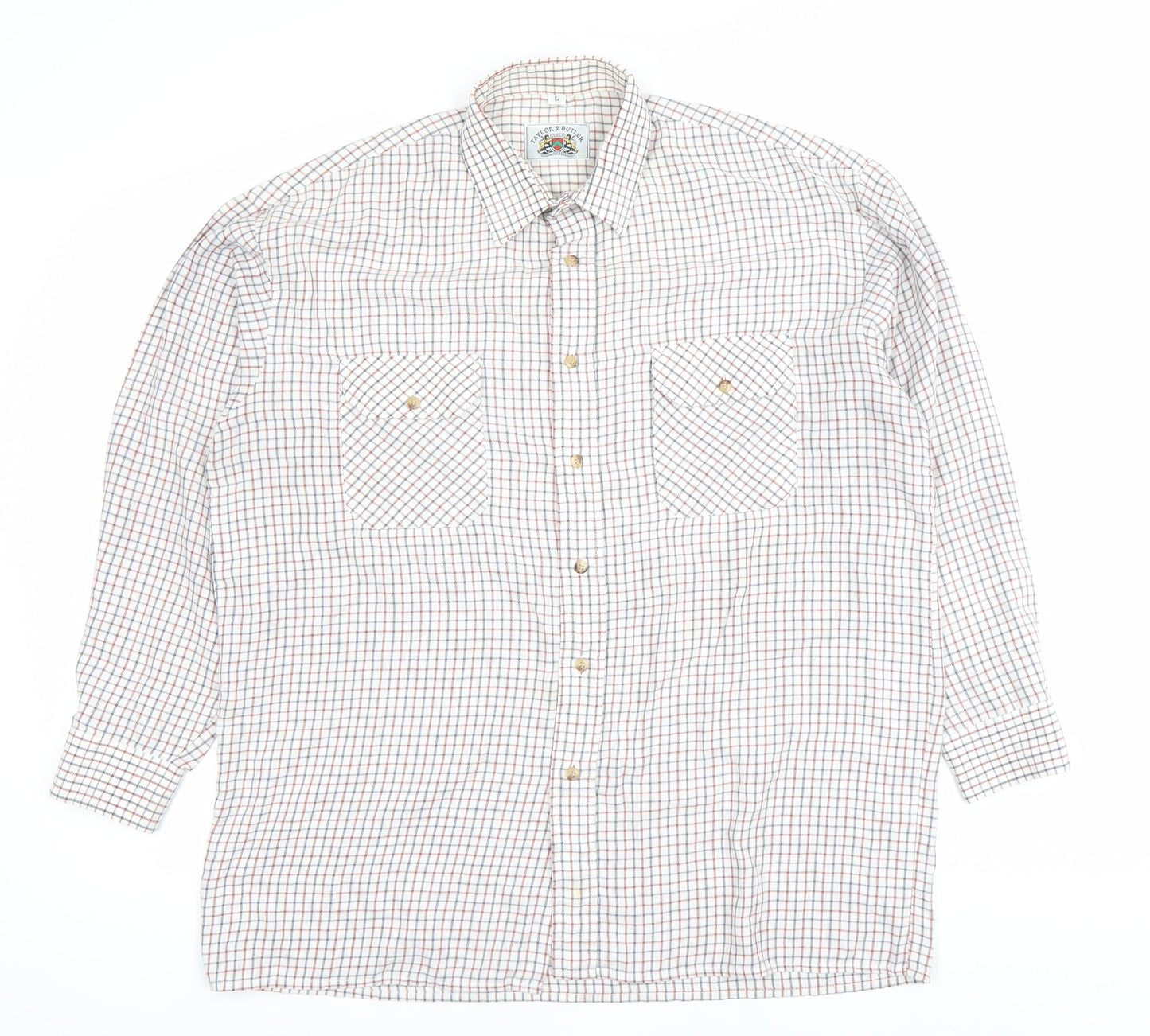 Taylor & Butler Mens Multicoloured Check Shirt L Long Sleeve Cotton