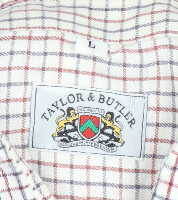Taylor & Butler Mens Multicoloured Check Shirt L Long Sleeve Cotton