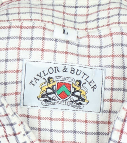 Taylor & Butler Mens Multicoloured Check Shirt L Long Sleeve Cotton