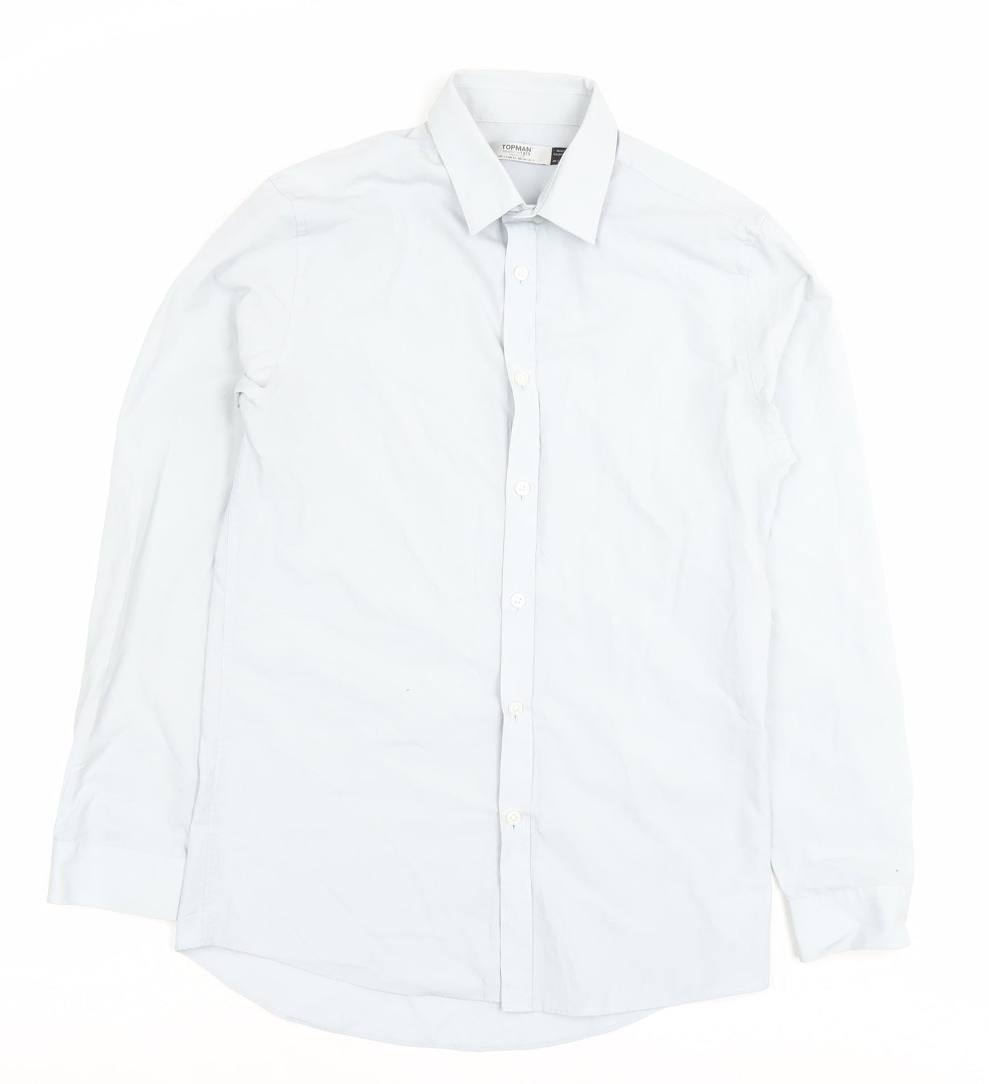 Topman Men’s White Slim Fit Long Sleeve Button-Up Shirt Size S