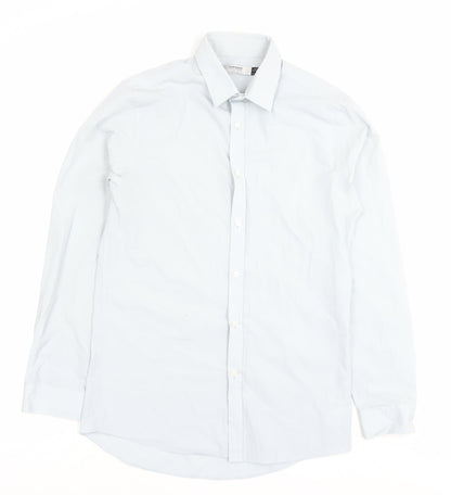 Topman Men’s White Slim Fit Long Sleeve Button-Up Shirt Size S