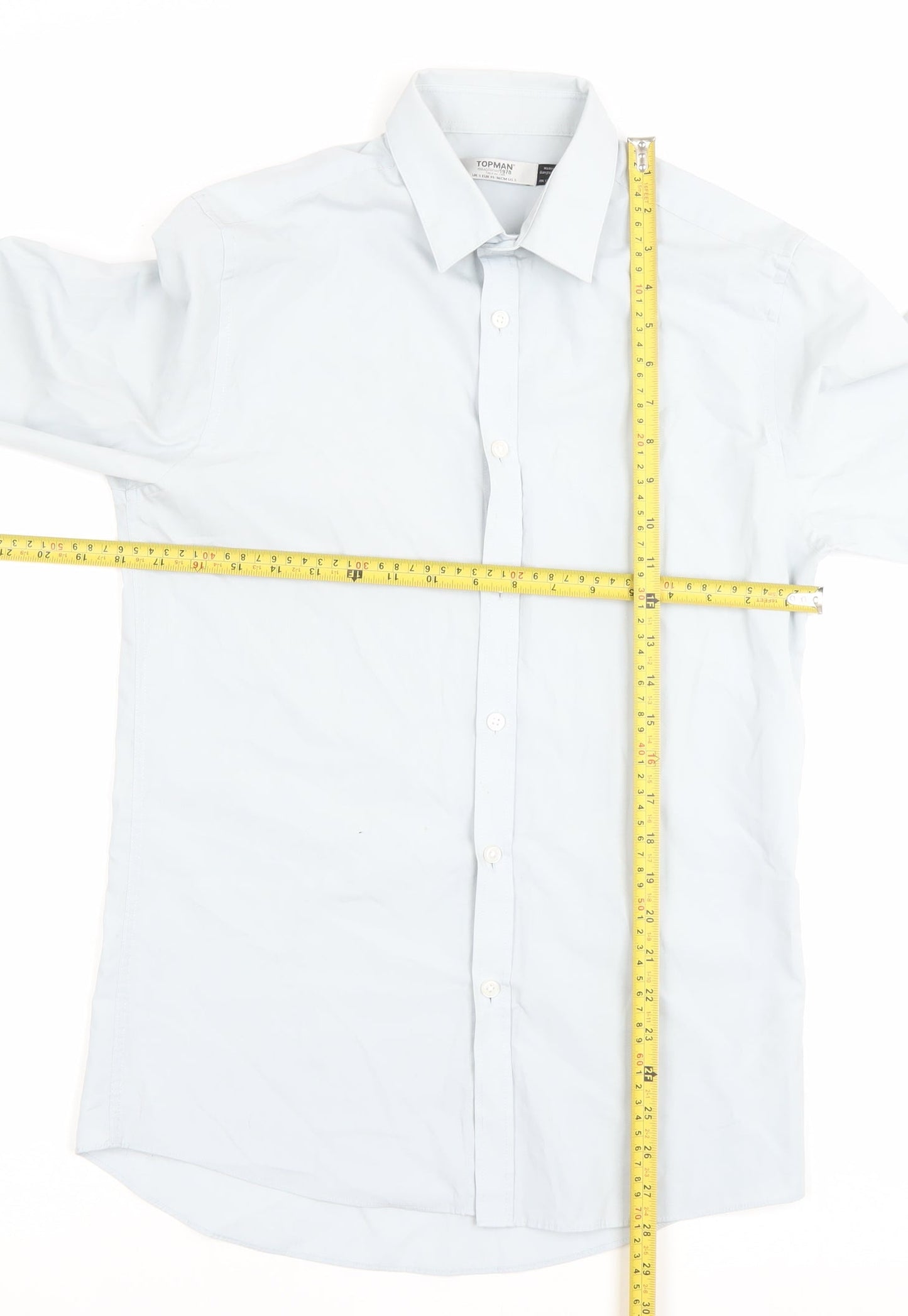 Topman Men’s White Slim Fit Long Sleeve Button-Up Shirt Size S