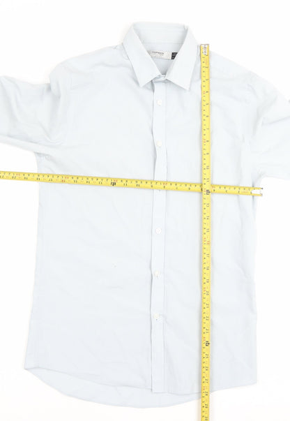Topman Men’s White Slim Fit Long Sleeve Button-Up Shirt Size S