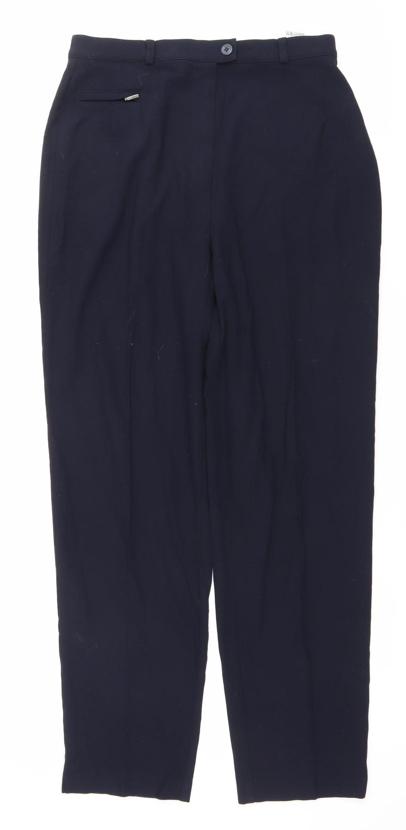 Womens UK Size 12 Marks and Spencer Regular Fit Dress Pants Blue Trousers