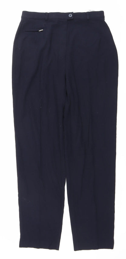 Womens UK Size 12 Marks and Spencer Regular Fit Dress Pants Blue Trousers
