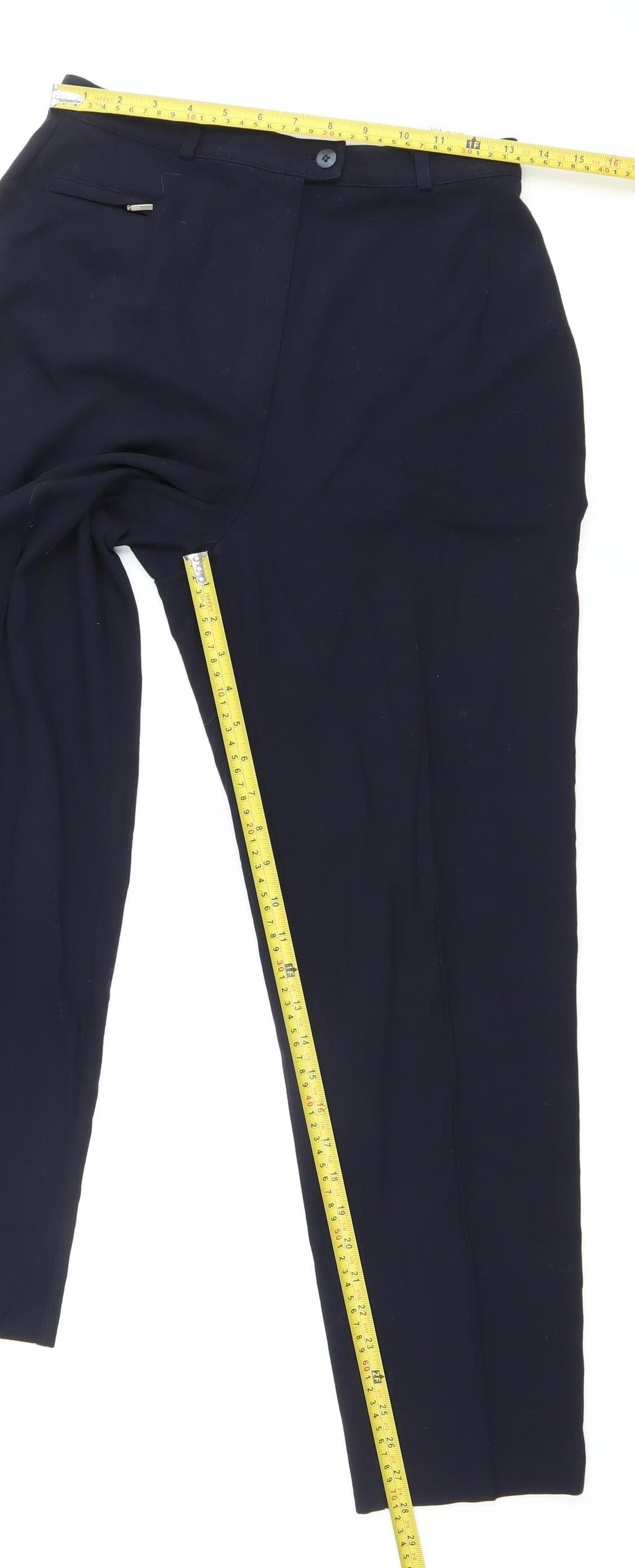 Womens UK Size 12 Marks and Spencer Regular Fit Dress Pants Blue Trousers