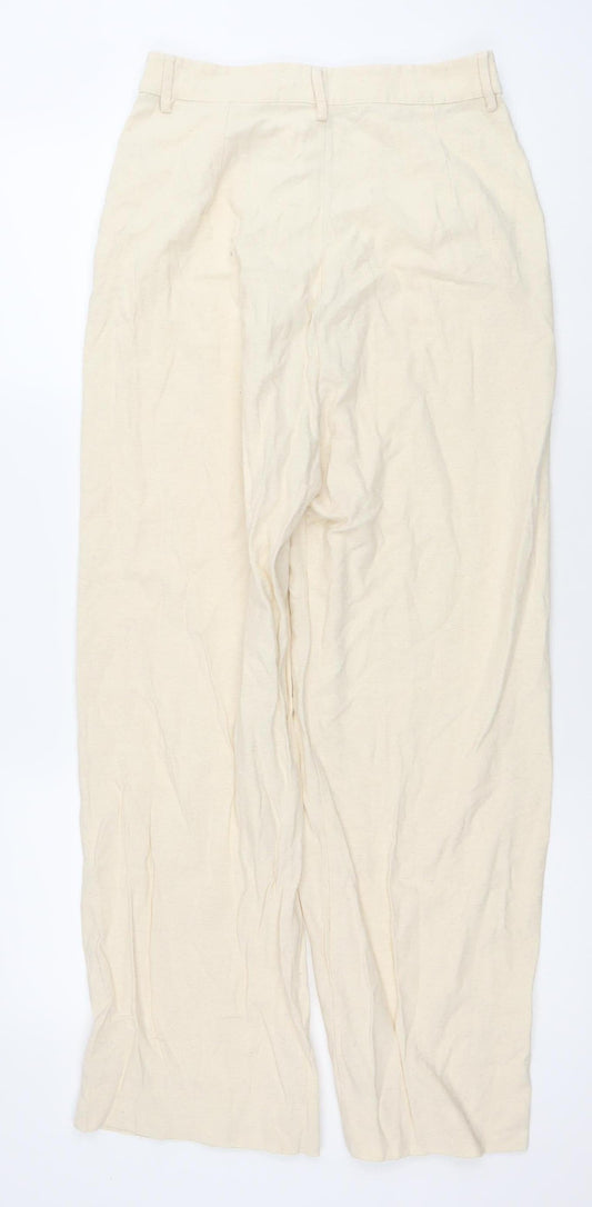 Stradivarius Womens Beige Wide Leg Chino Trousers Size 10