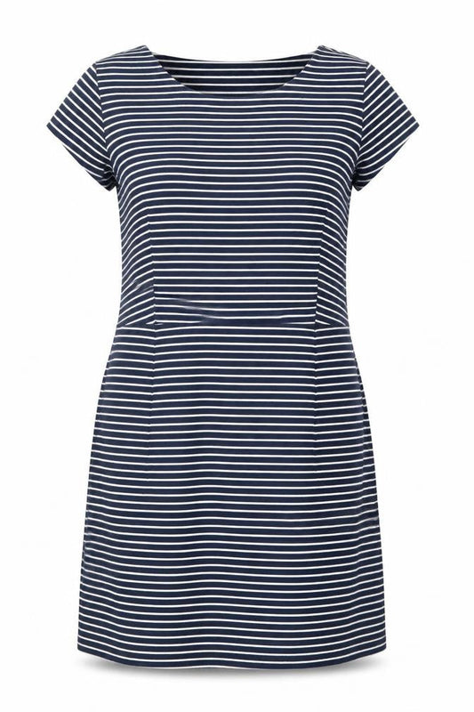 Lily & Me Women's Blue Striped Shift Dress Size 18 Short Sleeve
