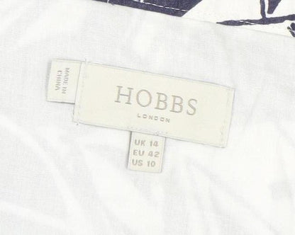 Hobbs Women’s Blue Floral A-Line Cotton Knee Length Skirt UK 14