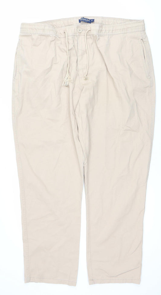 Premier Man Beige Cotton Blend Men’s Chino Trousers Size 42 Regular