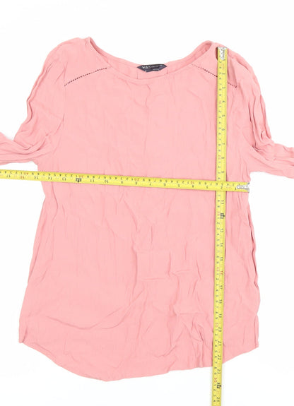 Womens UK Size 8 Marks and Spencer Pink Tunic Blouse
