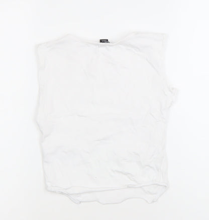 PrettyLittleThing Women’s White UK 6 Slim Fit Sleeveless Tank Top